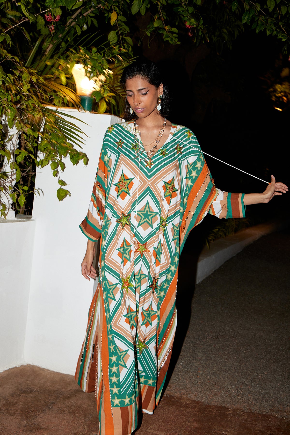 Hand Beaded Mono Kaftan