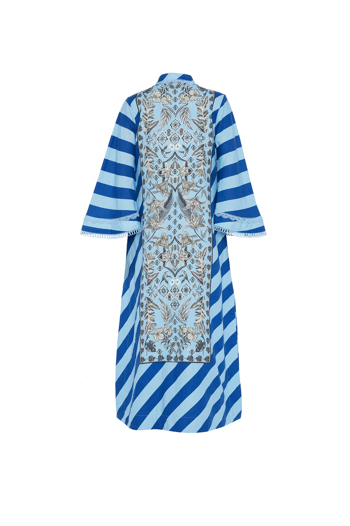 blue printed kaftan dress