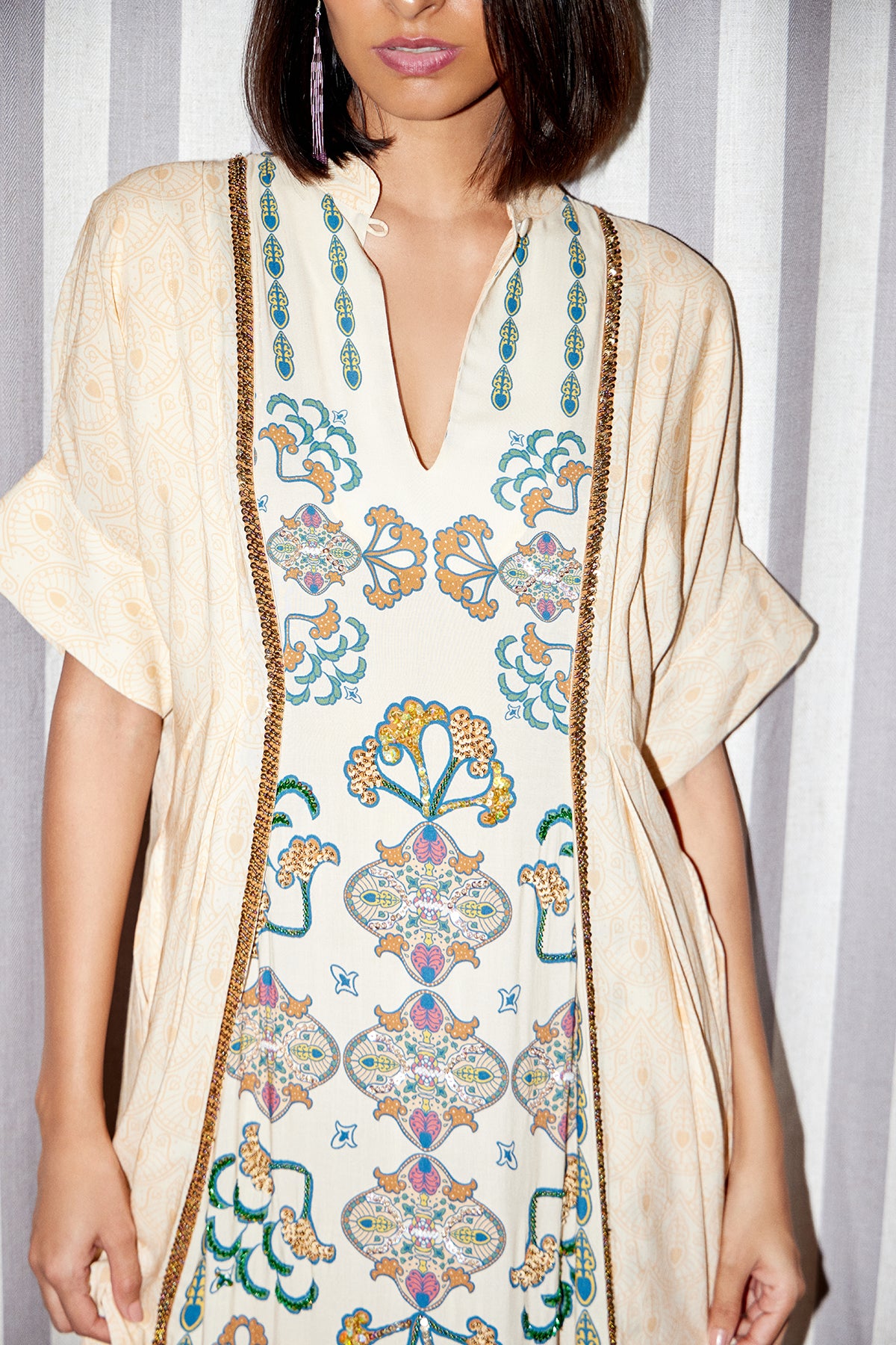 Hand Beaded City Kaftan Dress