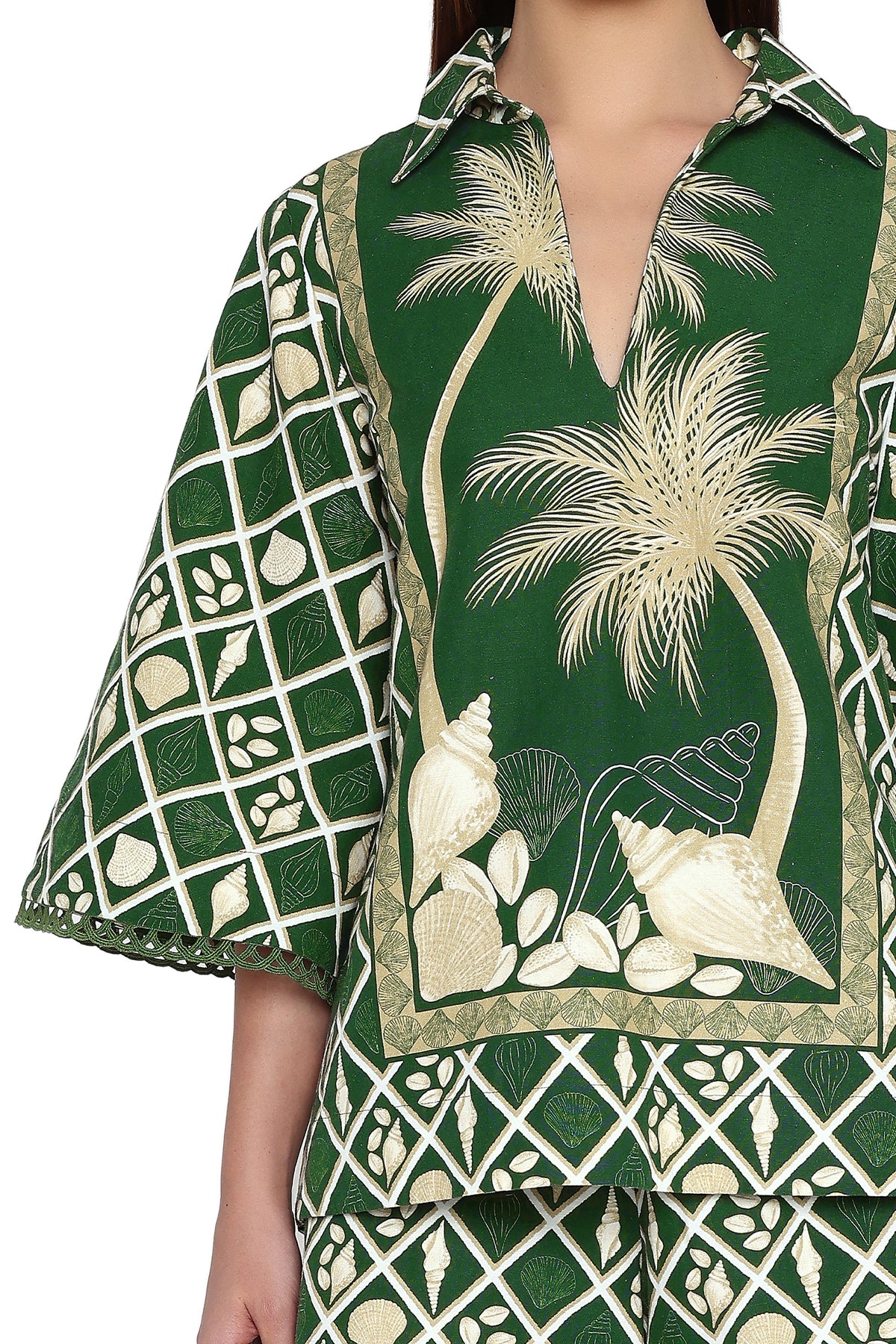 emerald palm shells top