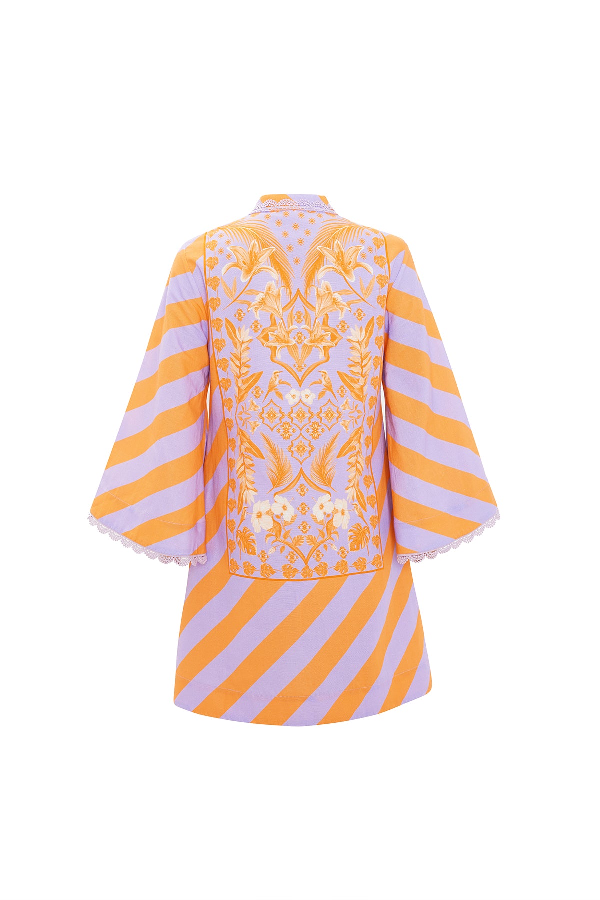 Lilac Azulejos Mini Kaftan Dress