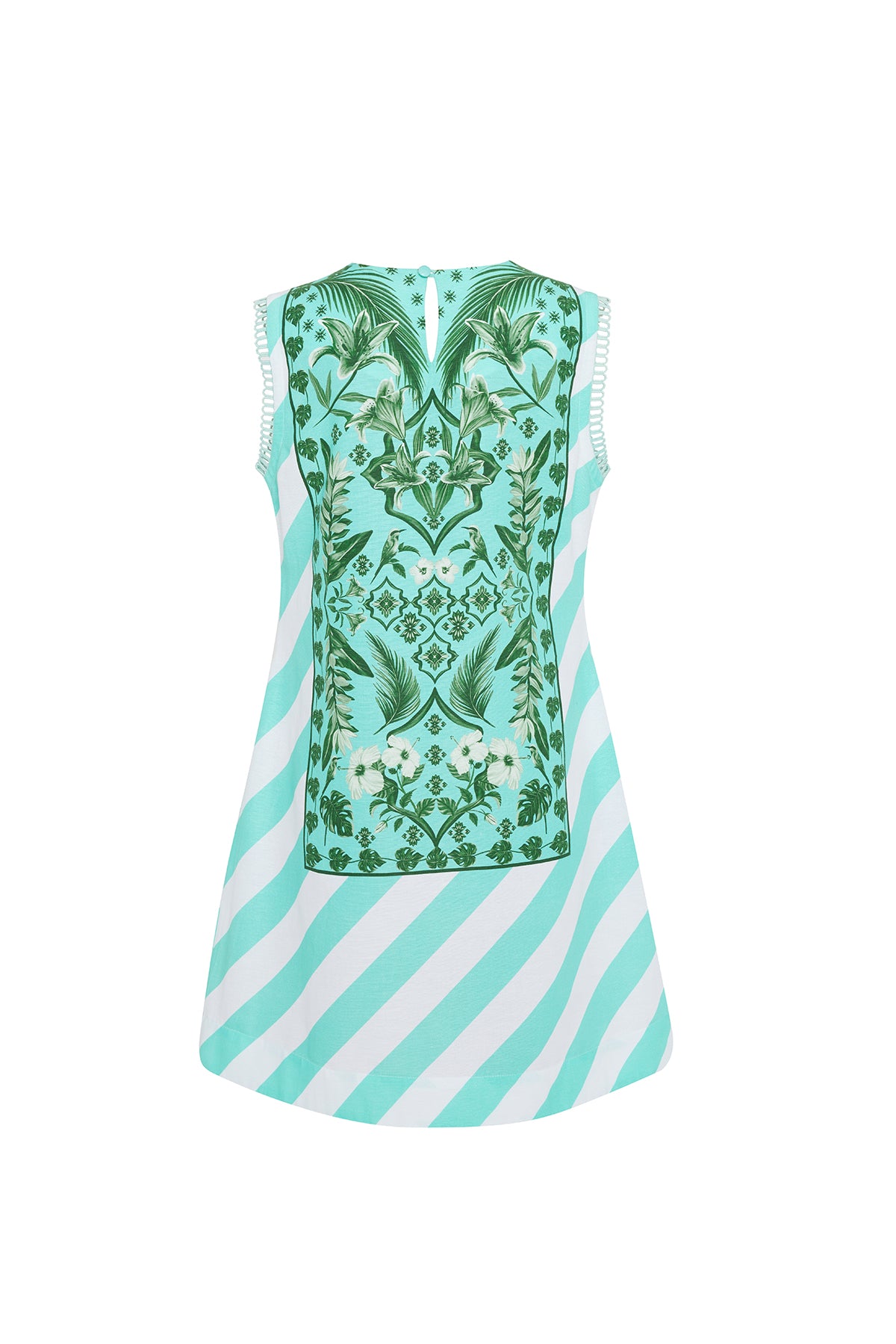 aqua green printed dress