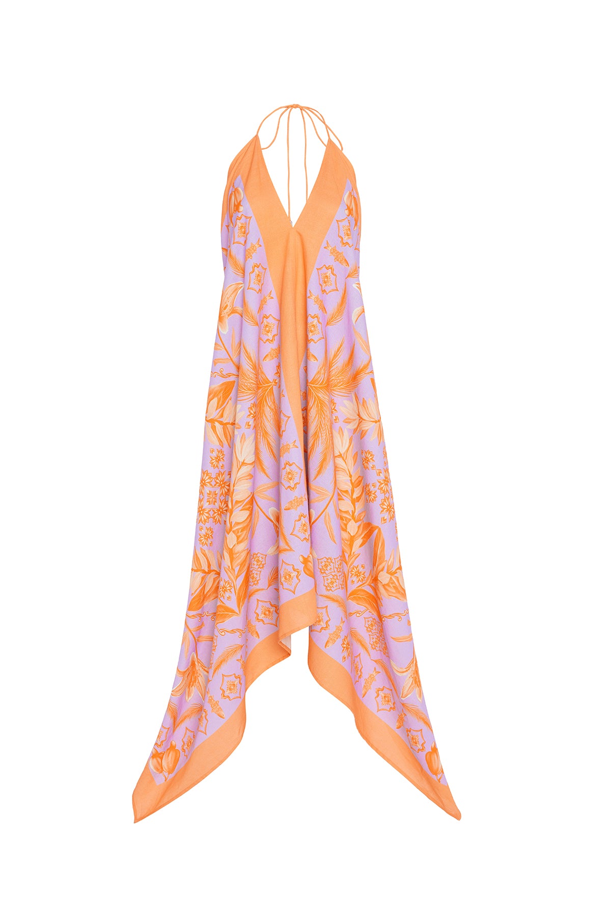 lilac and rust printed dress