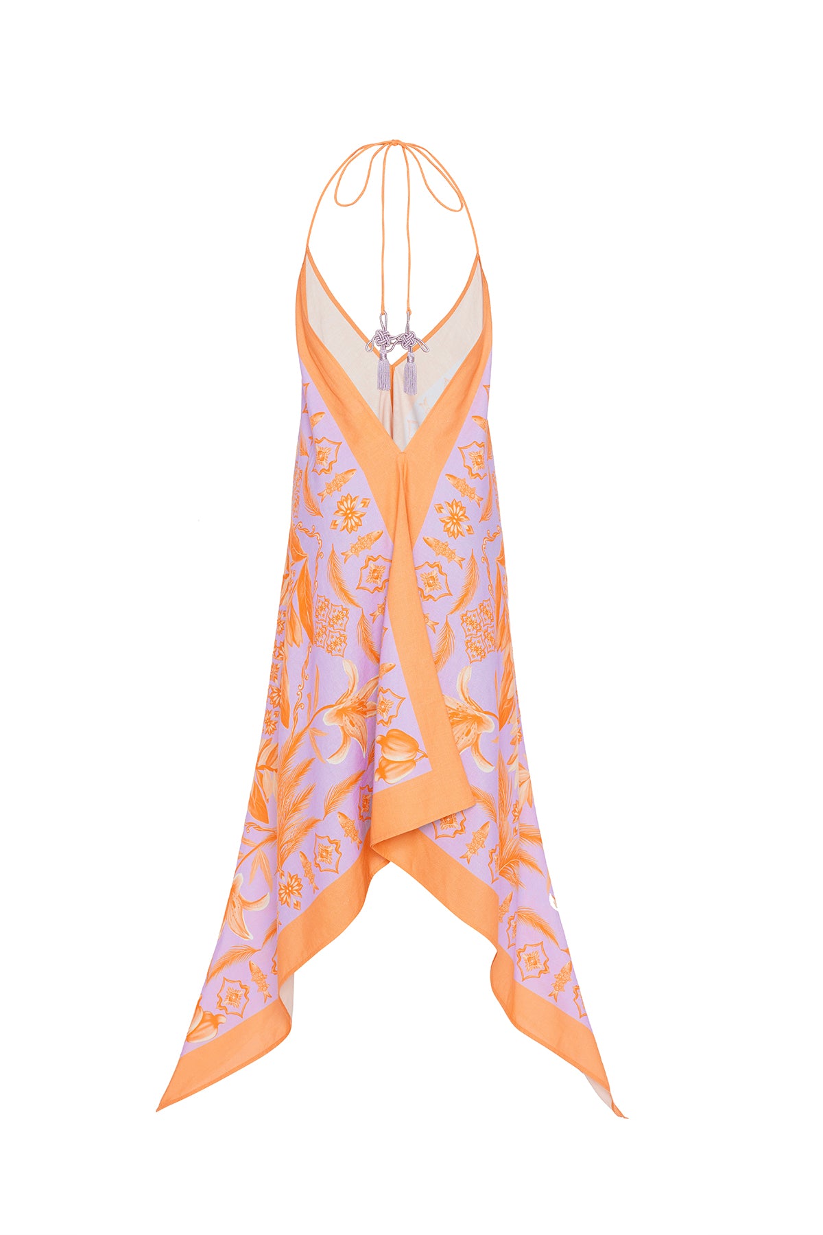 lilac and rust printed dress