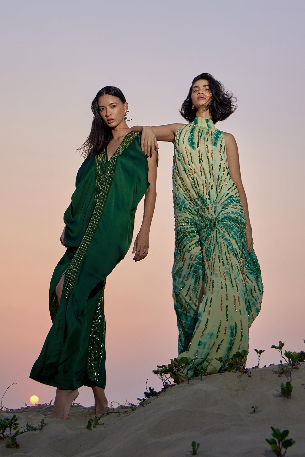 emerald green kaftan