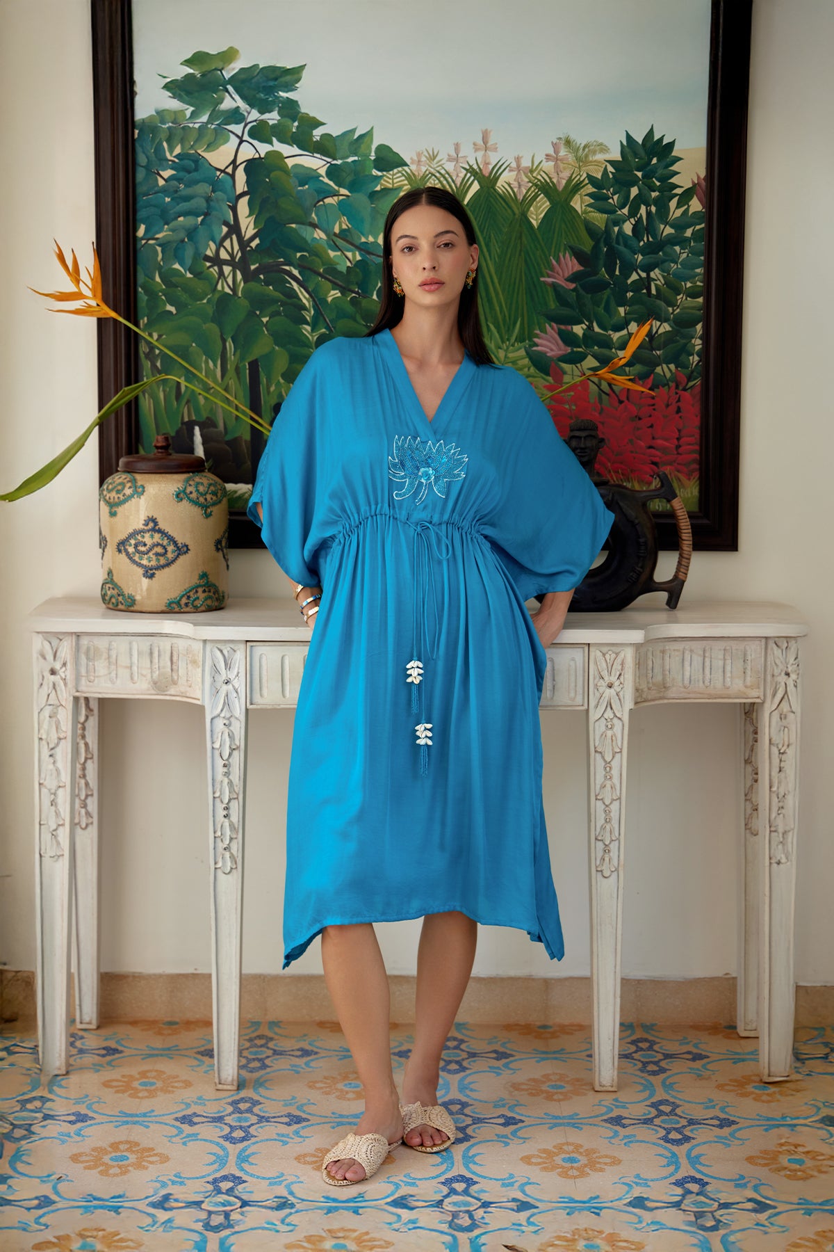 teal kaftan