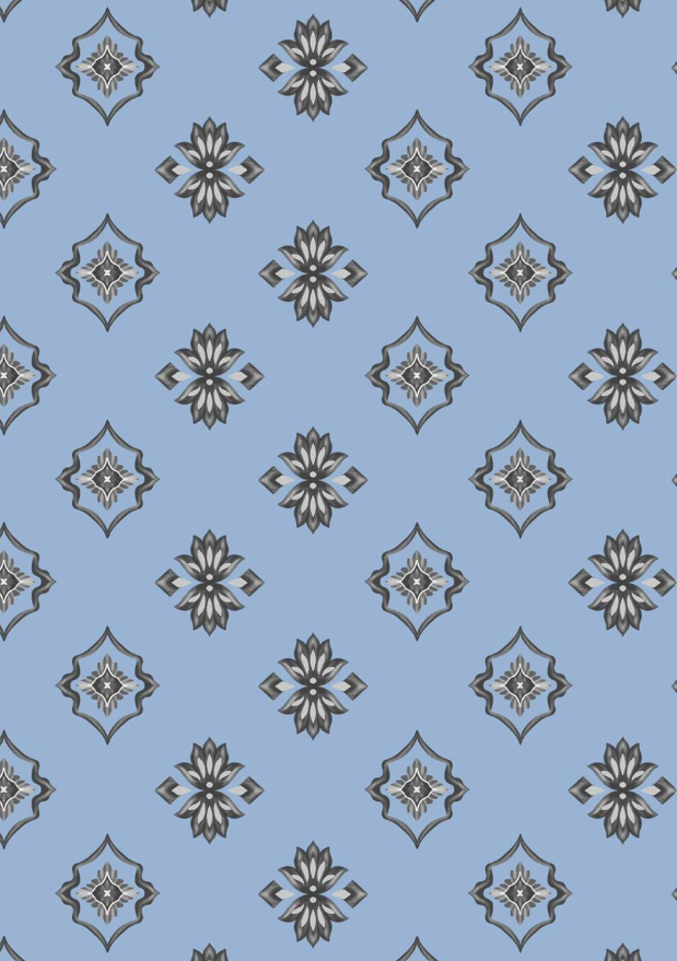 blue and grey ornate pareo