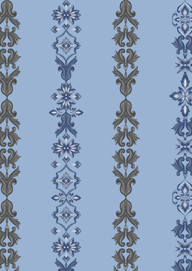 blue and grey ornate pareo