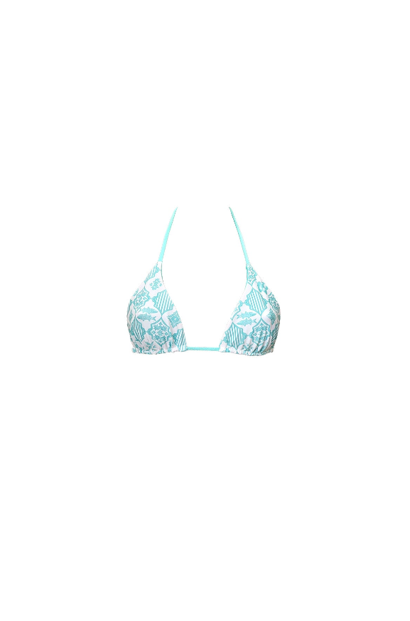 aqua printed bikini top