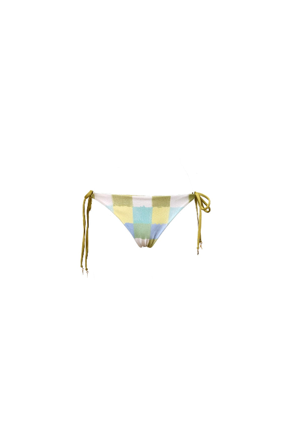 aqua green checked swim bottoms