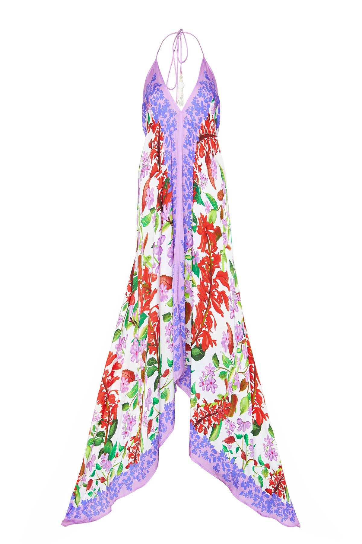 halter lilac floral dress